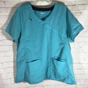 Scrubstar Turquoise Scrub Top - Size 2X
